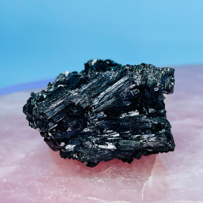 Namibian Black Tourmaline + Yellow Mica Small Cluster Specimen