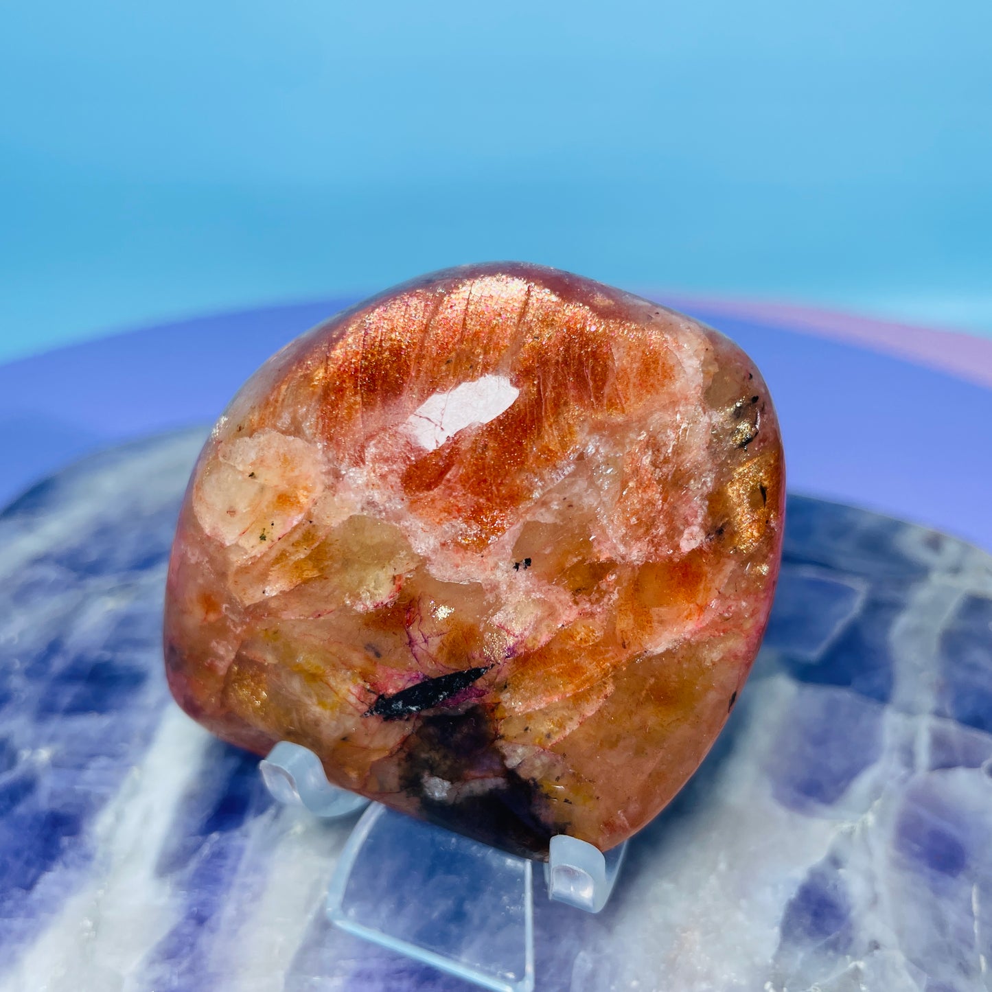 Iolite + Sunstone Small Freeform (Video)