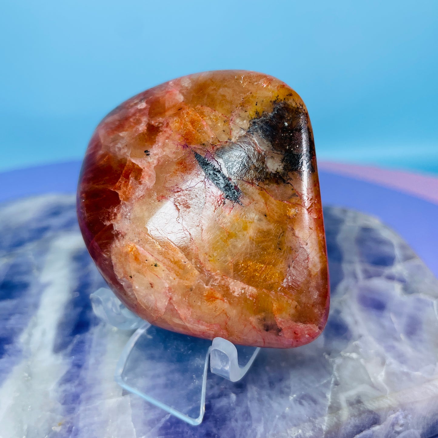 Iolite + Sunstone Small Freeform (Video)