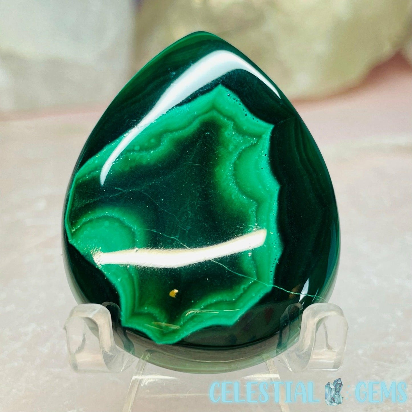 Malachite Teardrop Carving