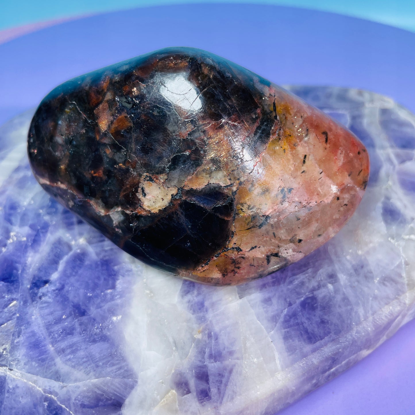 Iolite + Sunstone Medium Freeform (Video)