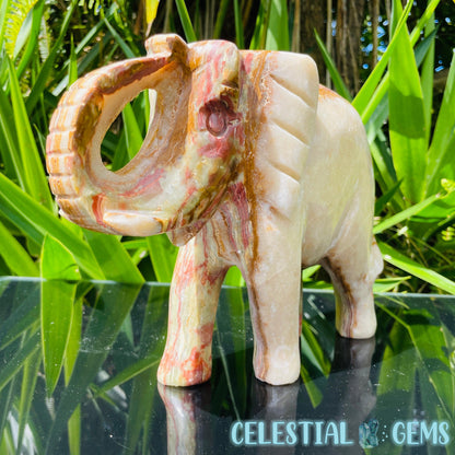 Banded Onyx Calcite Elephant XL Carving