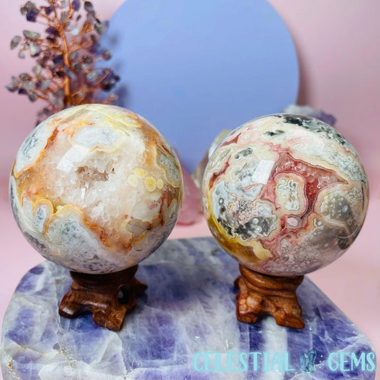 Crazy Lace Agate Large Sphere