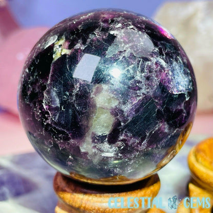 High Quality Purple Mica (Lepidolite) Small-Medium Sphere