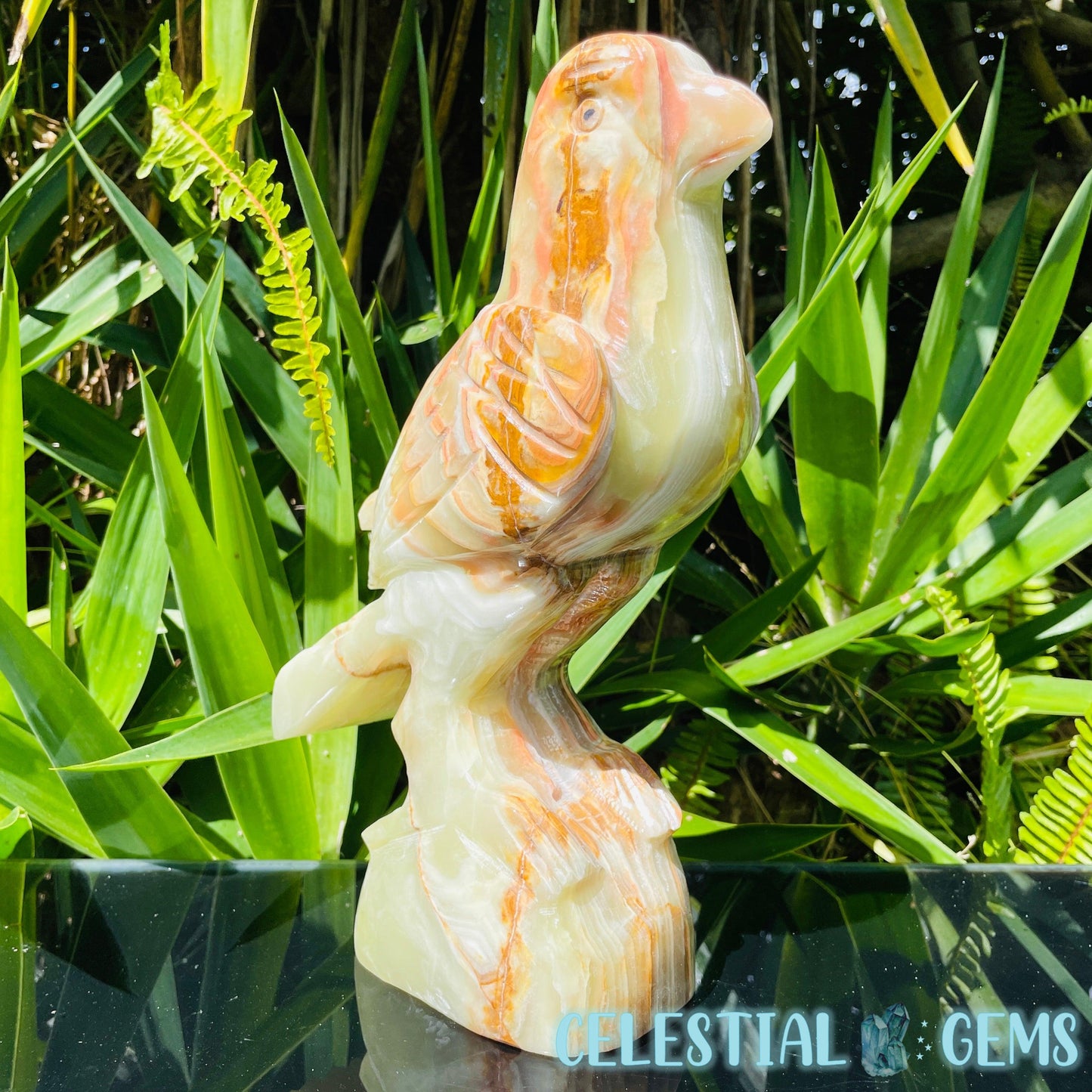 Banded Onyx Calcite Bird XL Carving