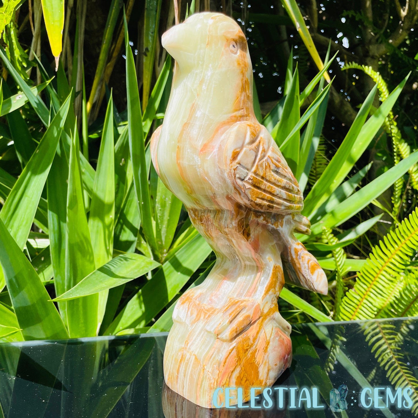 Banded Onyx Calcite Bird XL Carving