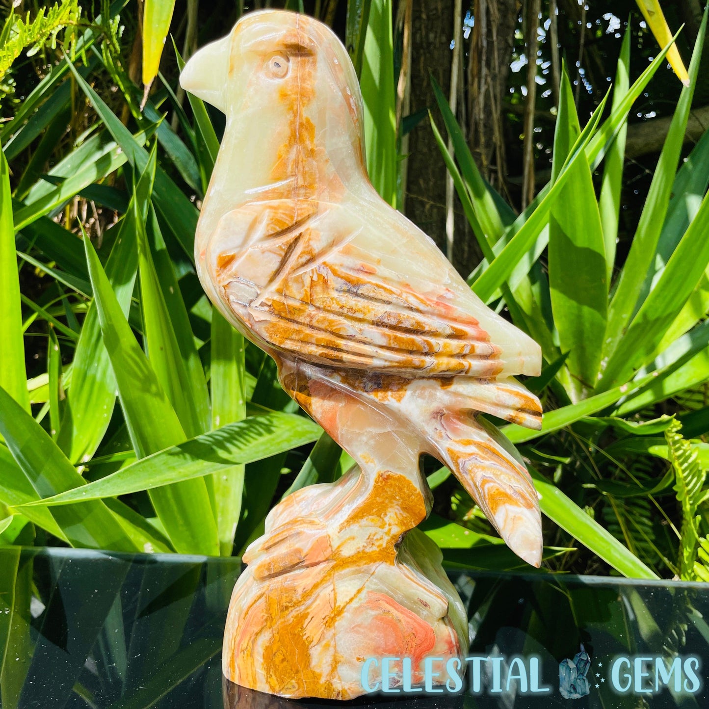 Banded Onyx Calcite Bird XL Carving