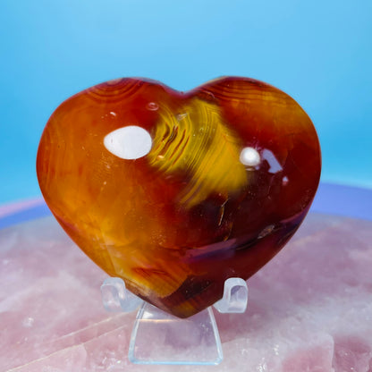 Carnelian Agate Heart Medium Carving