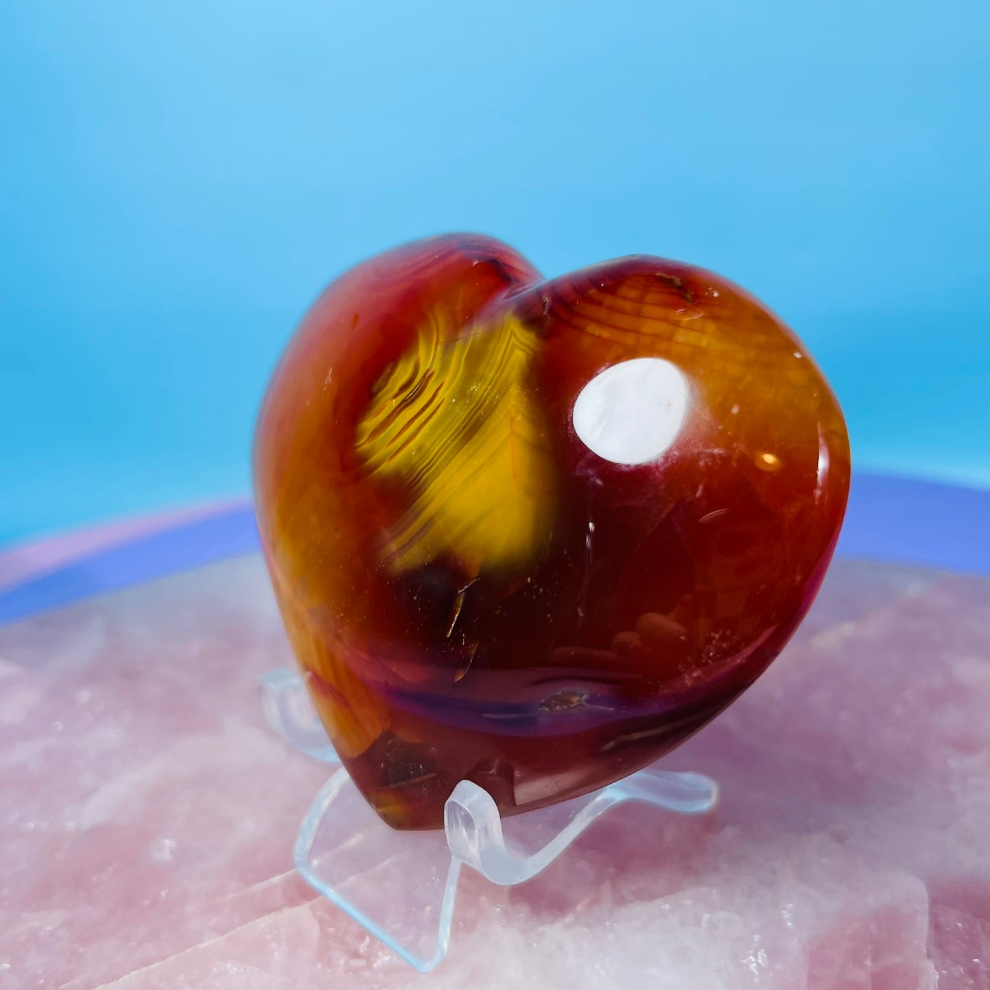 Carnelian Agate Heart Medium Carving