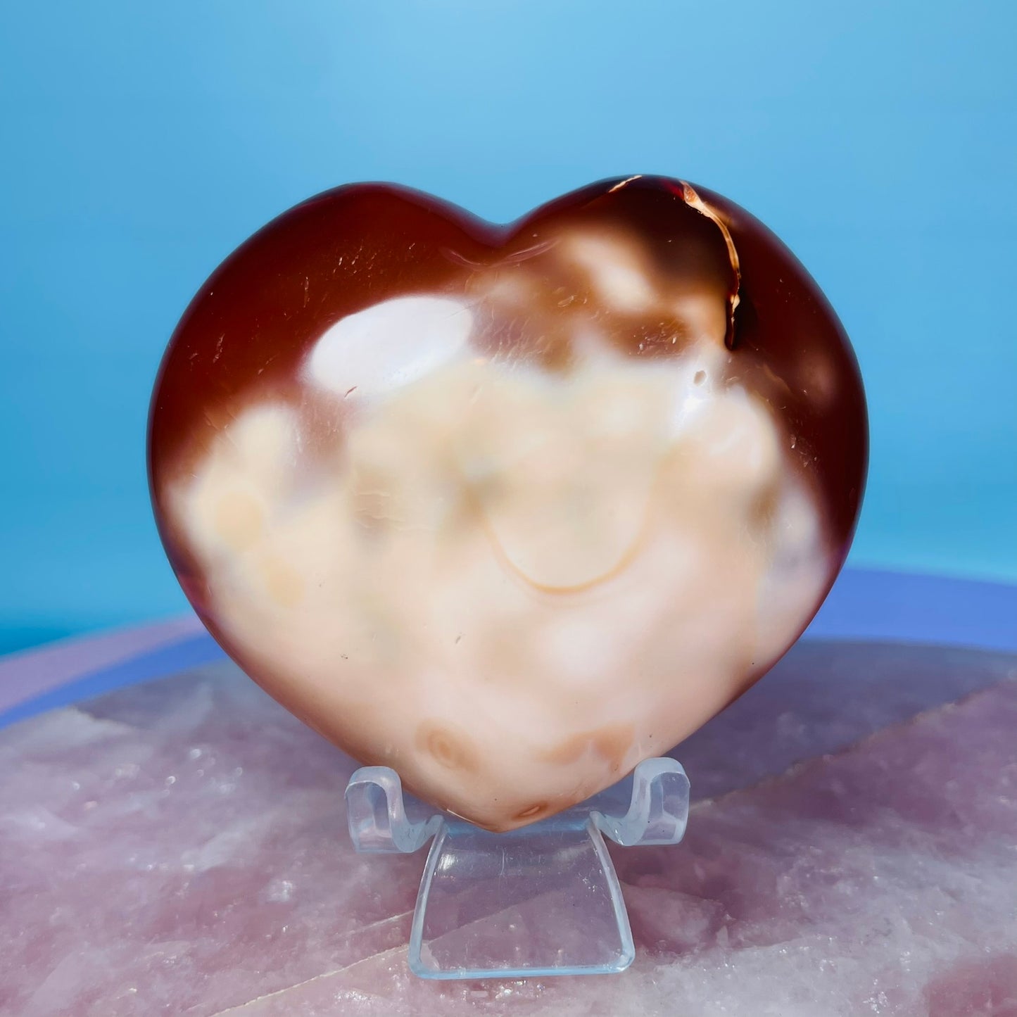 Carnelian Agate Heart Medium Carving