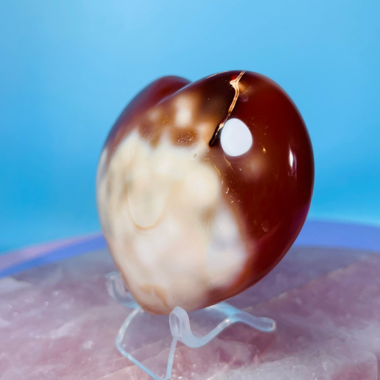 Carnelian Agate Heart Medium Carving