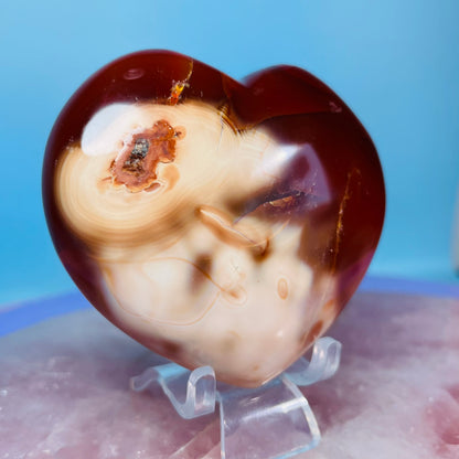 Carnelian Agate Heart Medium Carving