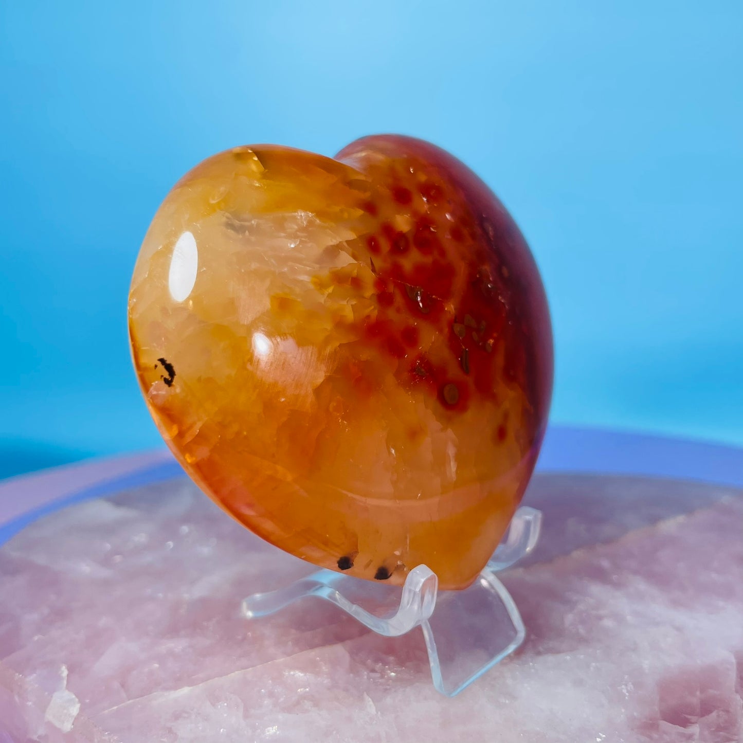 Carnelian Agate Heart Medium Carving