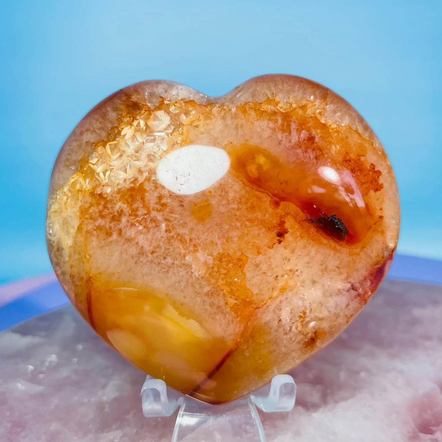 Carnelian Agate Heart Medium Carving