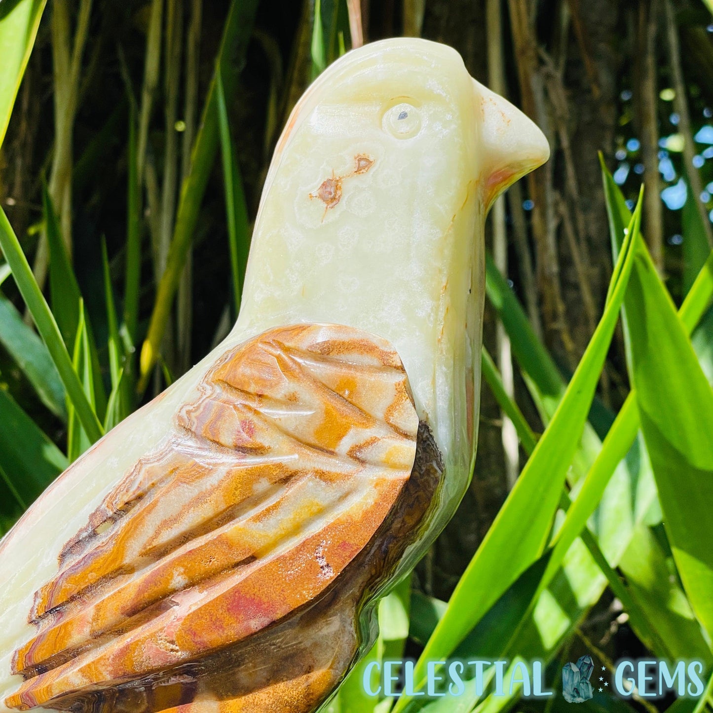 Banded Onyx Calcite Bird XL Carving