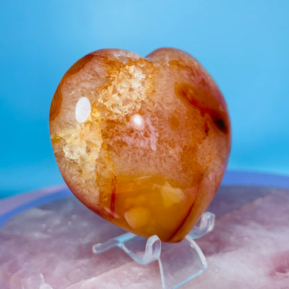 Carnelian Agate Heart Medium Carving