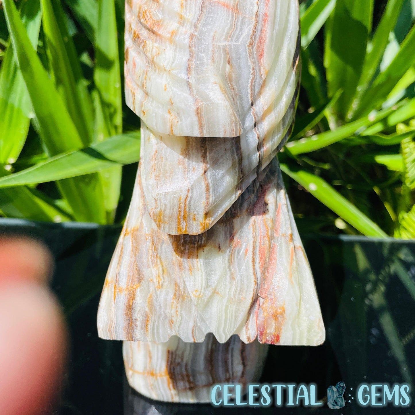 Banded Onyx Calcite Bird XL Carving