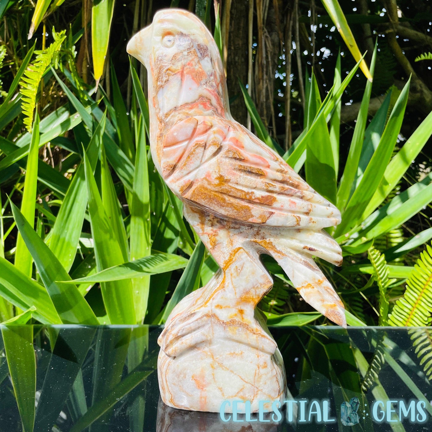 Banded Onyx Calcite Bird XL Carving