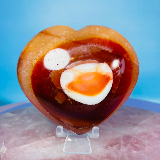 Carnelian Agate Heart Large Carving