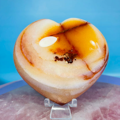 Carnelian Agate Heart Large Carving