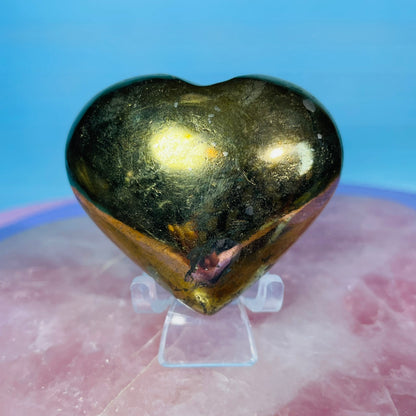 Chalcopyrite Heart Medium Carving