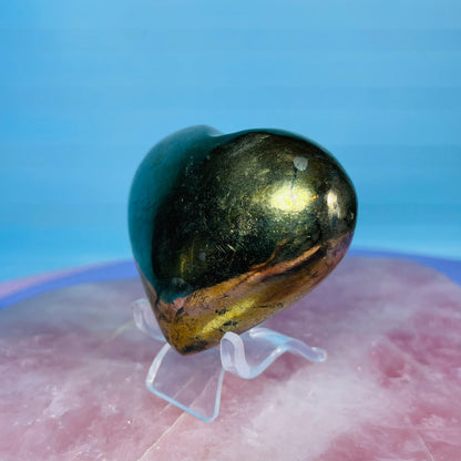 Chalcopyrite Heart Medium Carving