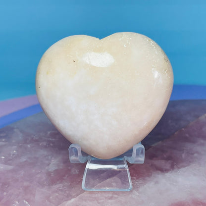 Peach Stilbite + Scolecite Heart Medium Carving (Video)