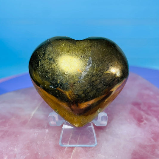 Chalcopyrite Heart Medium Carving