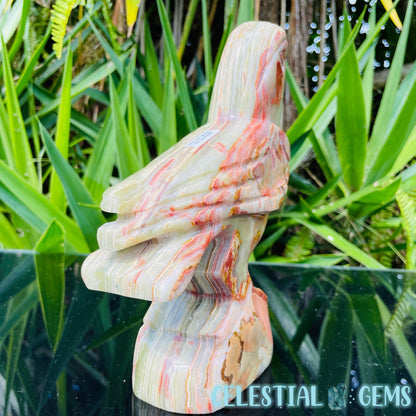 Banded Onyx Calcite Bird Large Carving