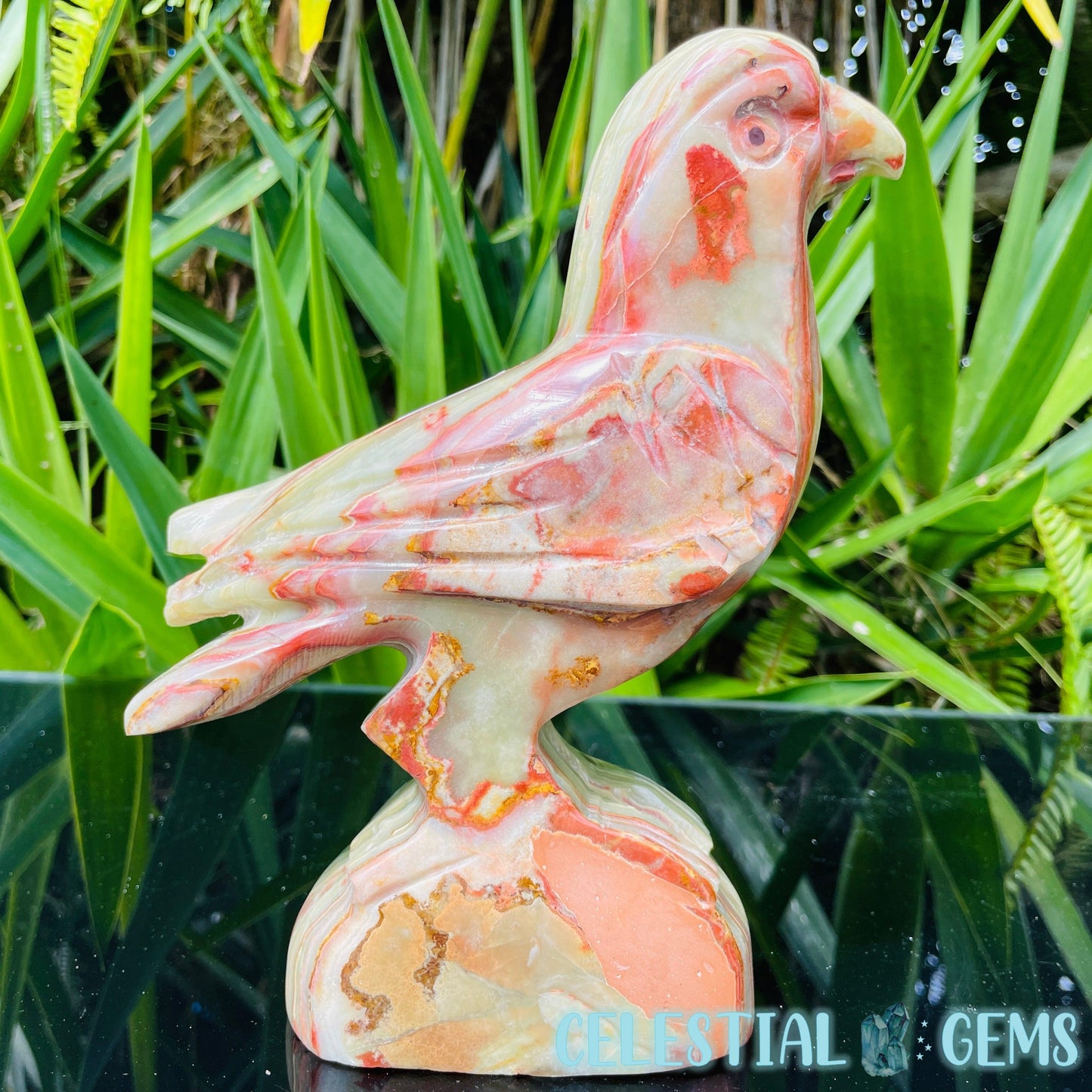 Banded Onyx Calcite Bird Large Carving