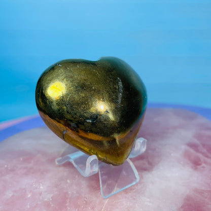 Chalcopyrite Heart Medium Carving