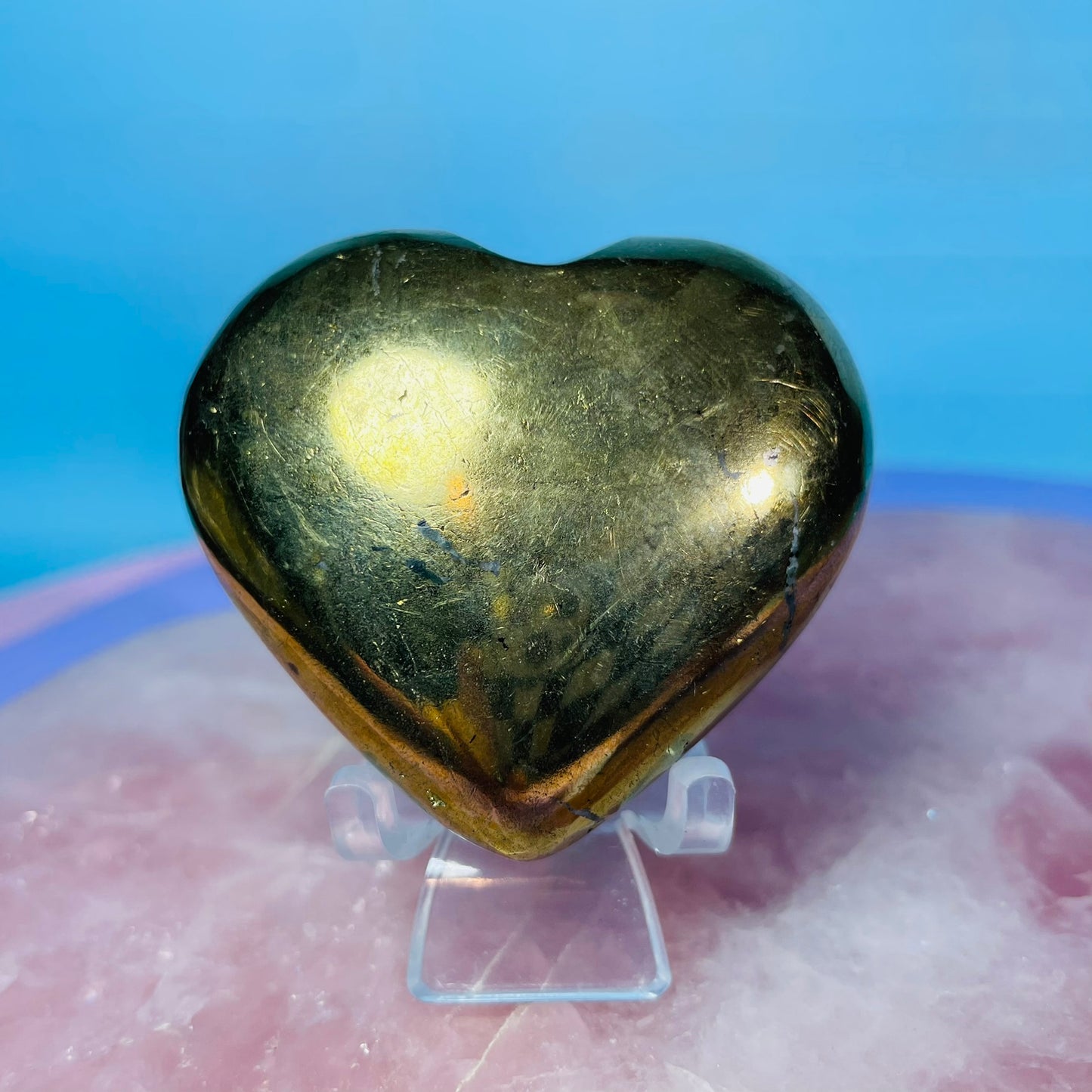 Chalcopyrite Heart Medium Carving