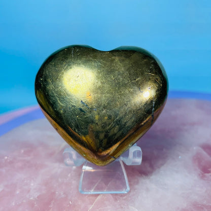 Chalcopyrite Heart Medium Carving