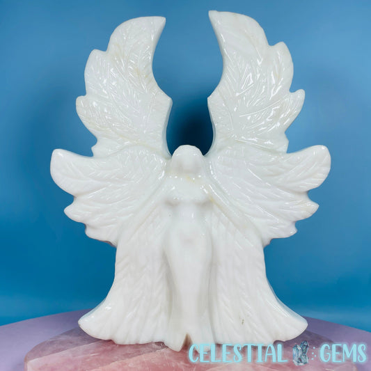White Jade Six-Winged Angel (Seraphim) Large Carving