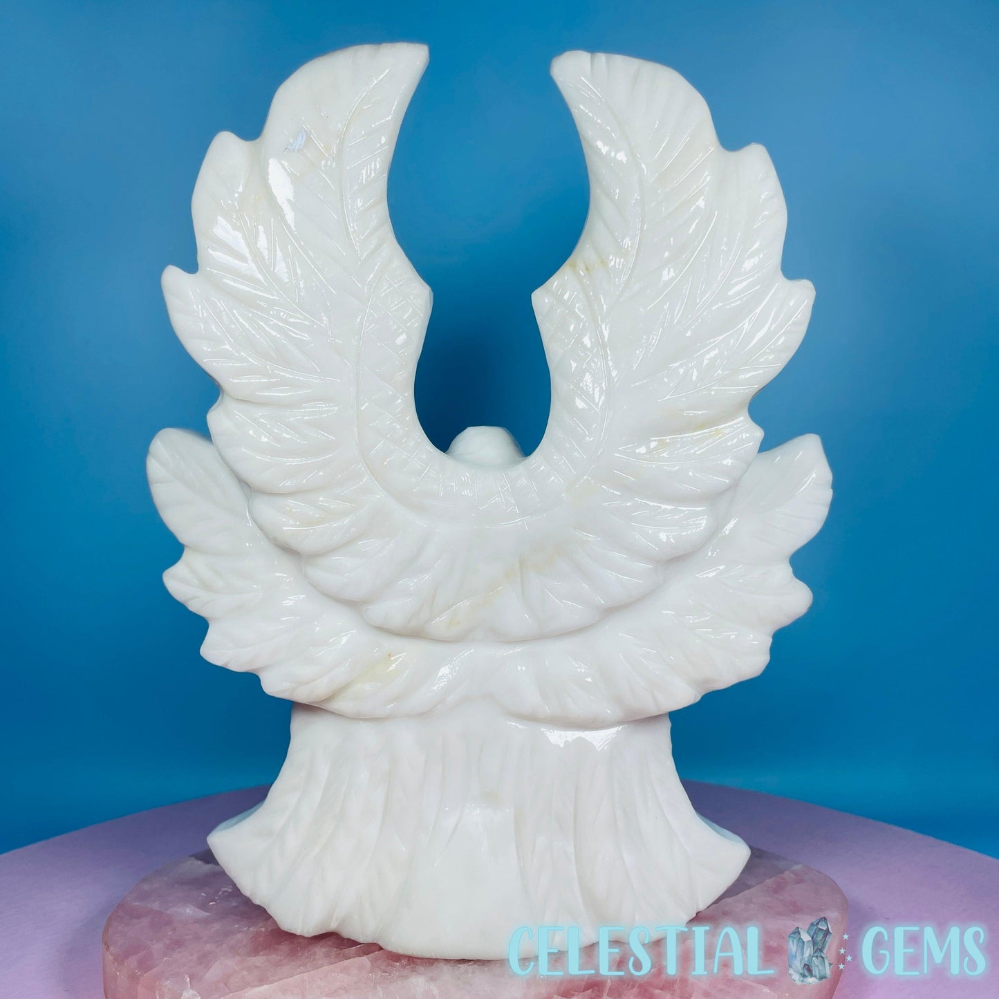 White Jade Six-Winged Angel (Seraphim) Large Carving