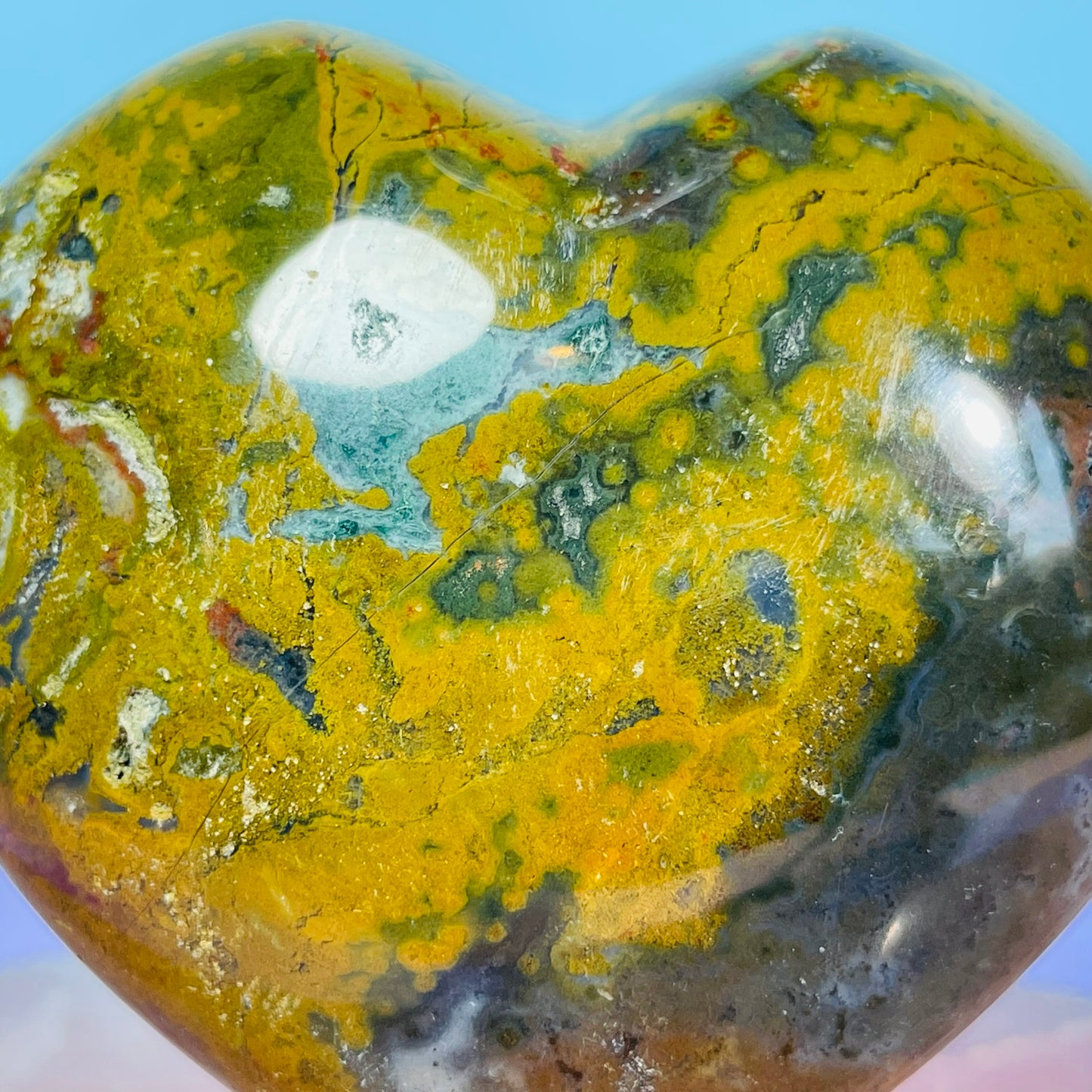 Ocean Jasper Heart Medium Carving