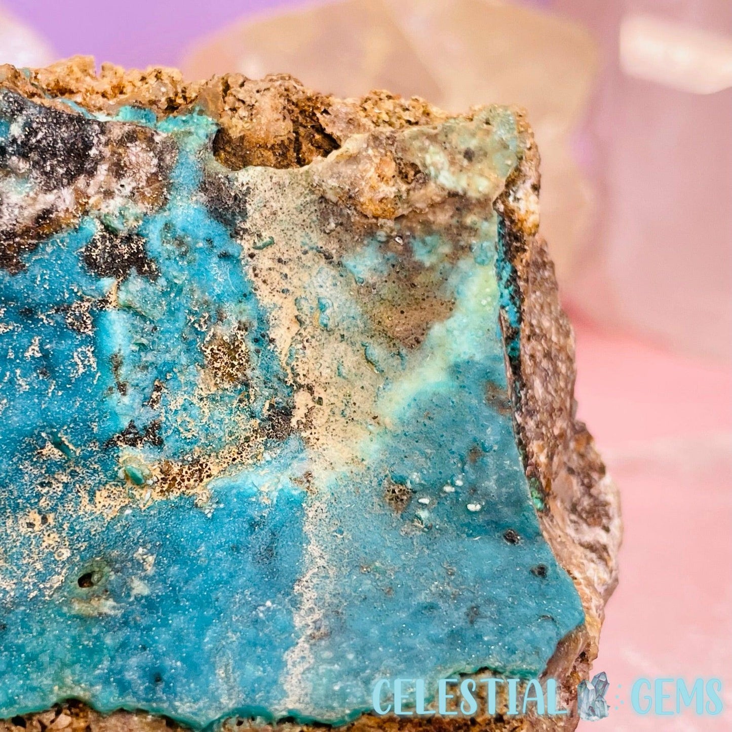 RARE Druzy Chrysocolla on Matrix Medium Chunk