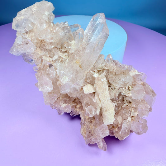 Pink Lithium Quartz Medium Cluster (Video)