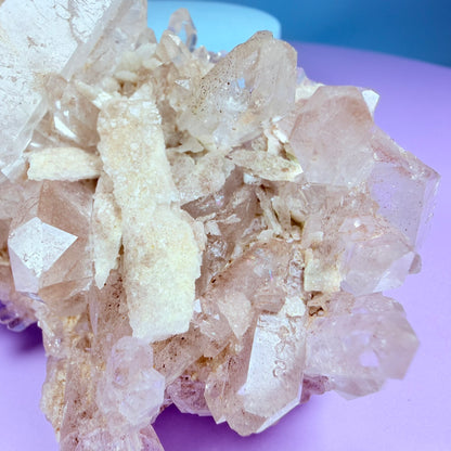 Pink Lithium Quartz Medium Cluster (Video)