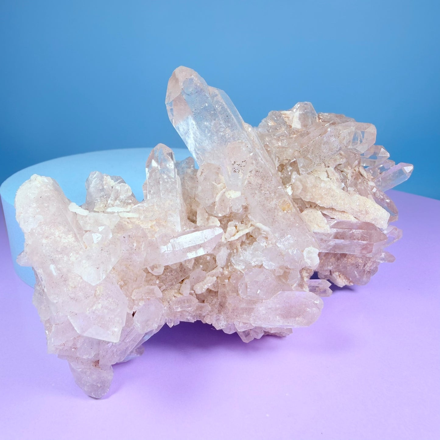 Pink Lithium Quartz Medium Cluster (Video)