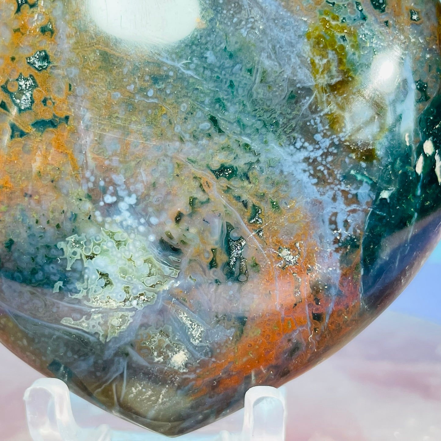 Ocean Jasper Heart Medium Carving