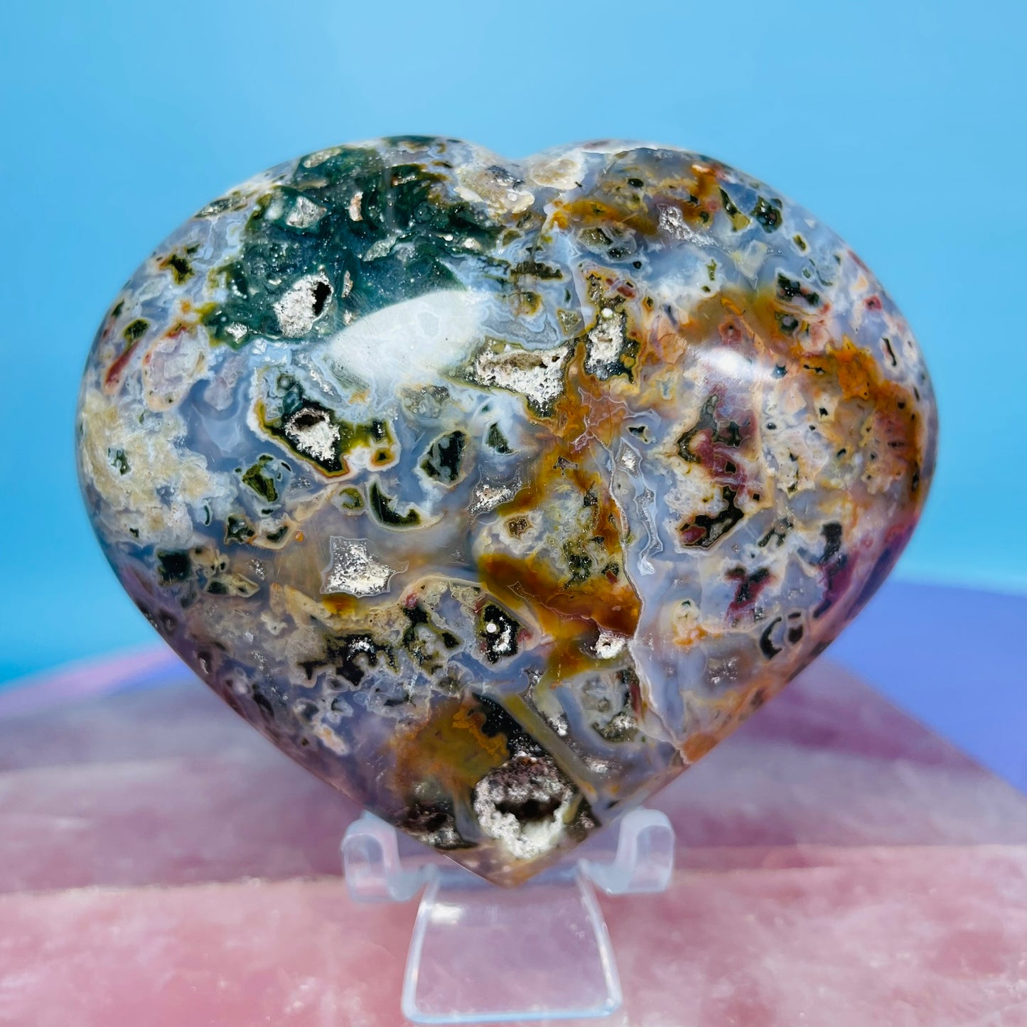 Ocean Jasper Heart Medium Carving