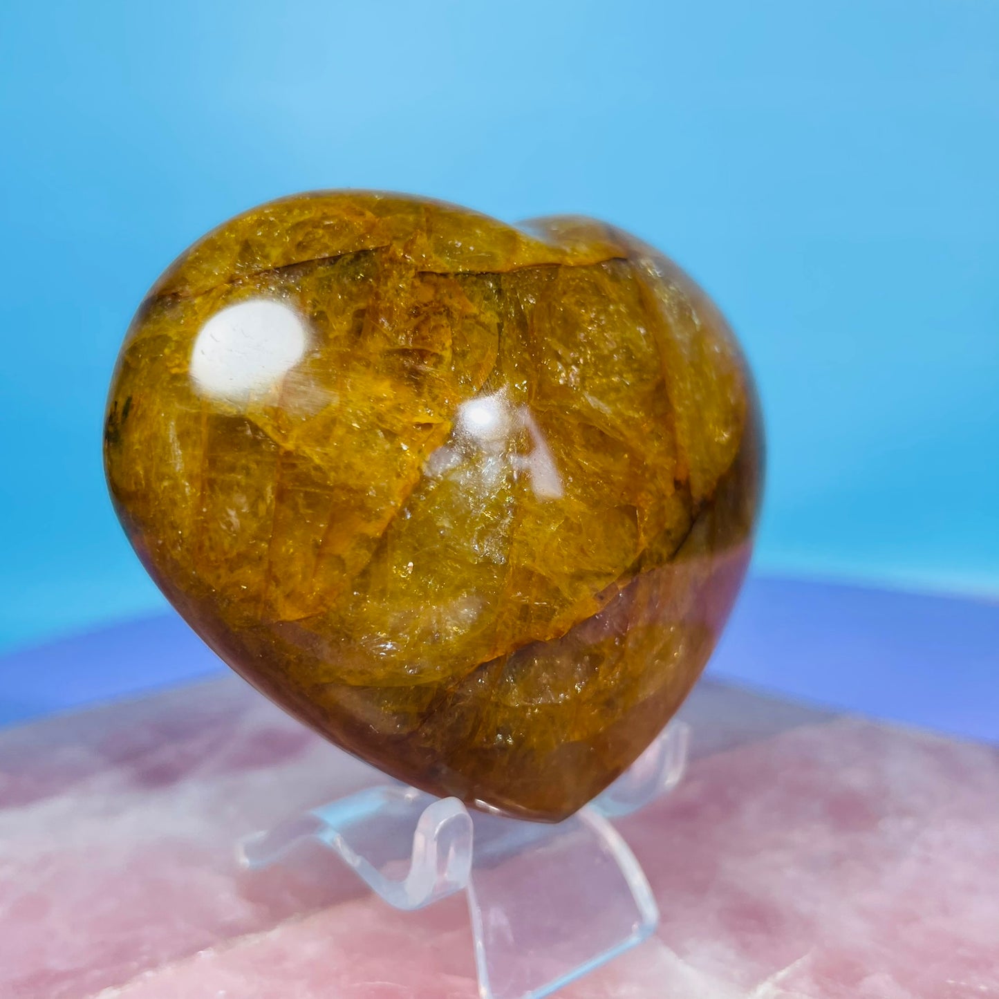 Golden Healer Quartz Heart Medium Carving (Video)