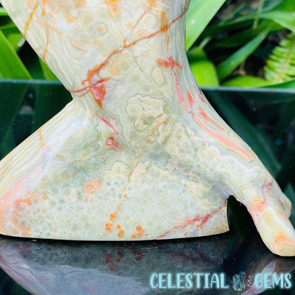 Banded Onyx Calcite Dolphin Large Carving