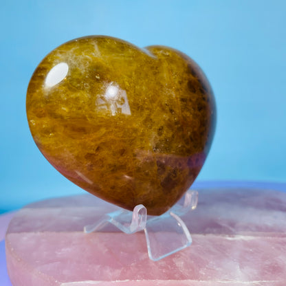 Golden Healer Quartz Heart Medium Carving