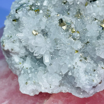 Chrysanthemum  Quartz + Pyrite + Wolframite Medium Cluster Specimen