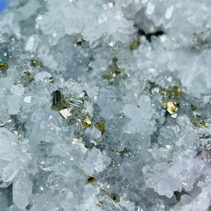 Chrysanthemum  Quartz + Pyrite + Wolframite Medium Cluster Specimen