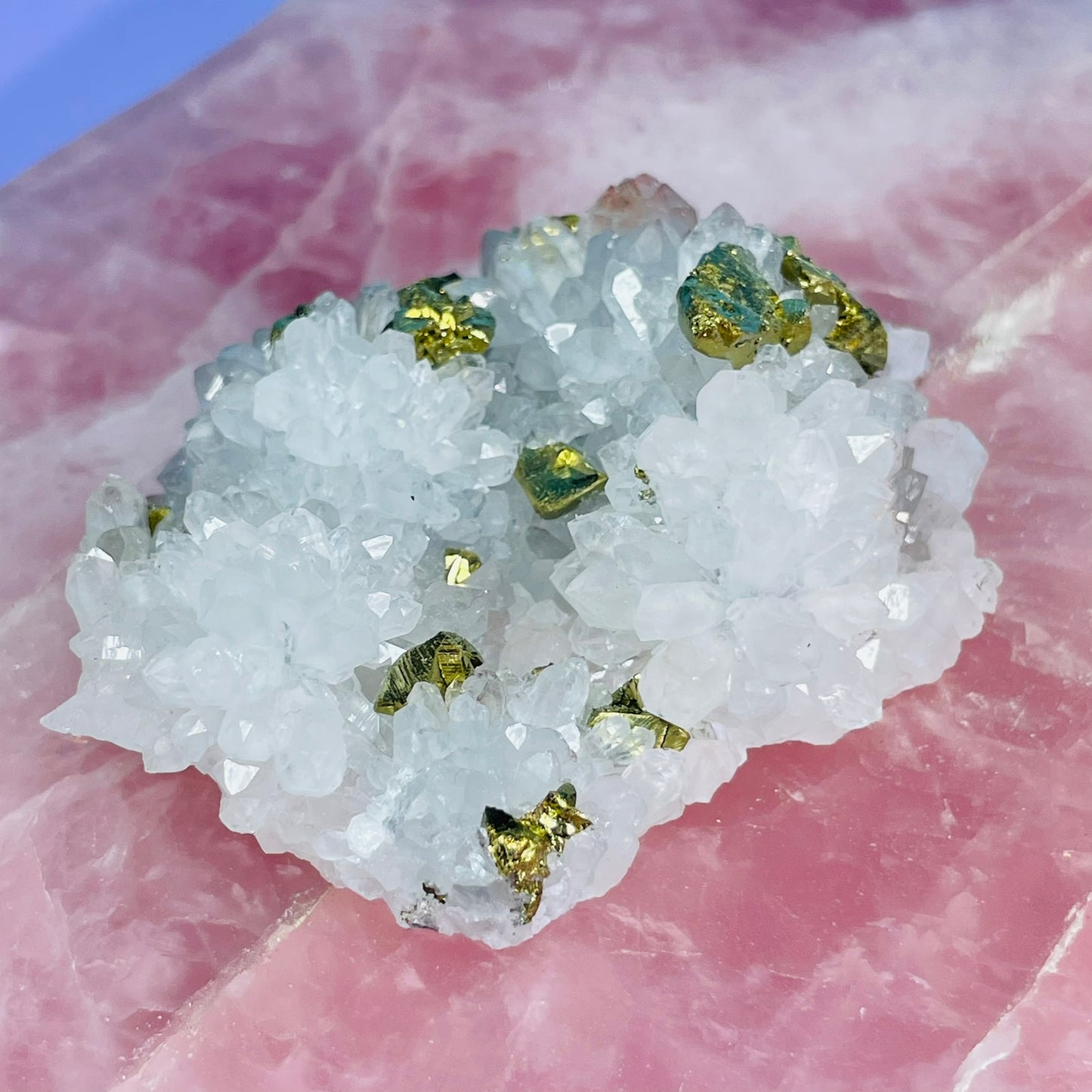 Chrysanthemum  Quartz + Pyrite Small Cluster Specimen