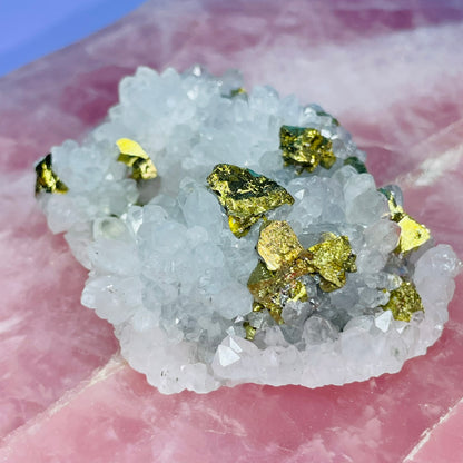 Chrysanthemum  Quartz + Pyrite Small Cluster Specimen