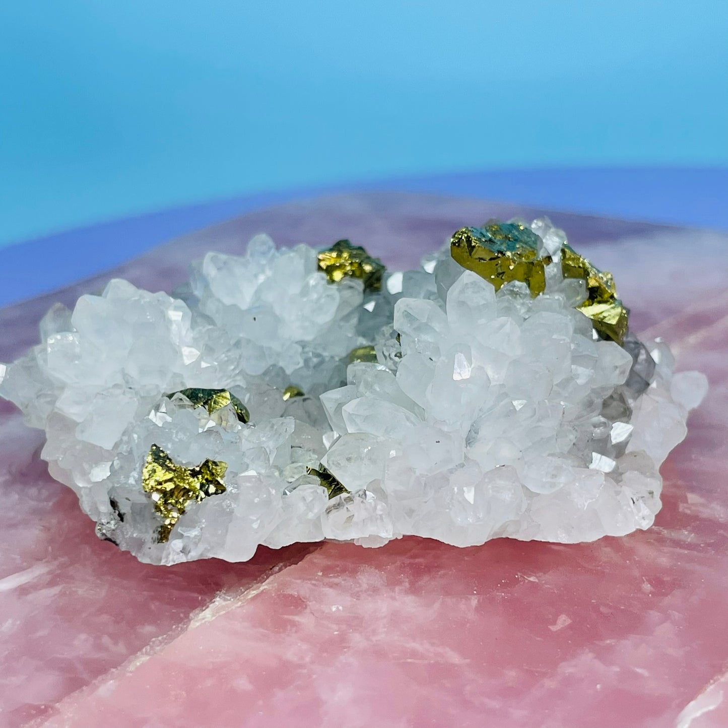 Chrysanthemum  Quartz + Pyrite Small Cluster Specimen
